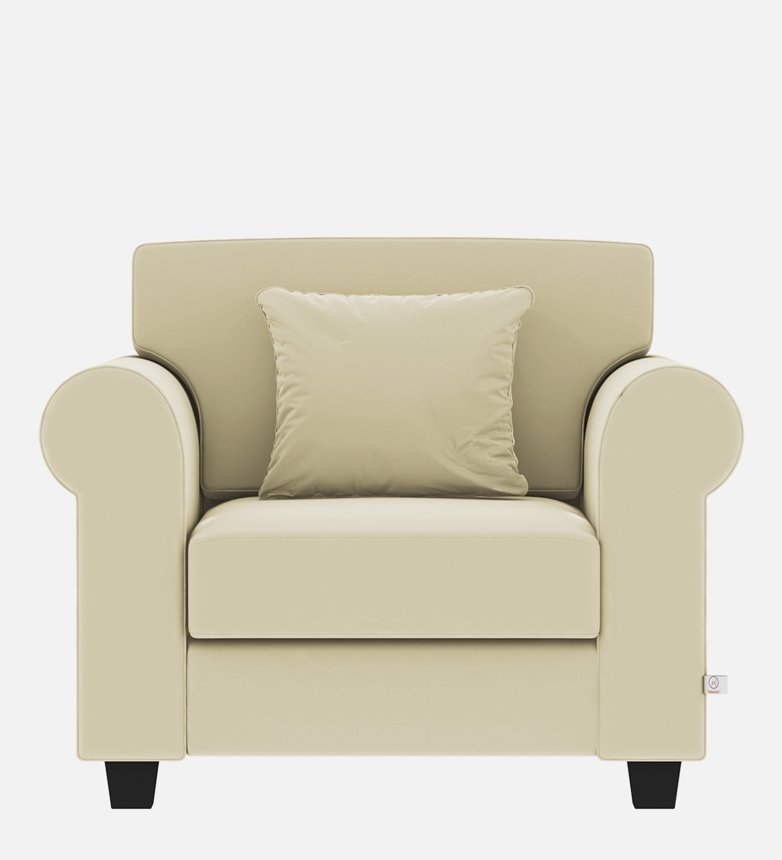 Numonk Velvet 1 Seater Sofa in Warm White Colour