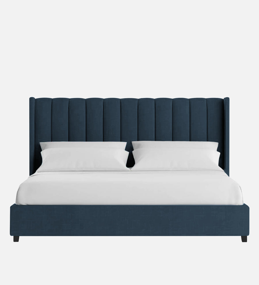 Colina Fabric Upholstered Queen Size Bed In Light Blue Colour With Box Storage - Febonic Living