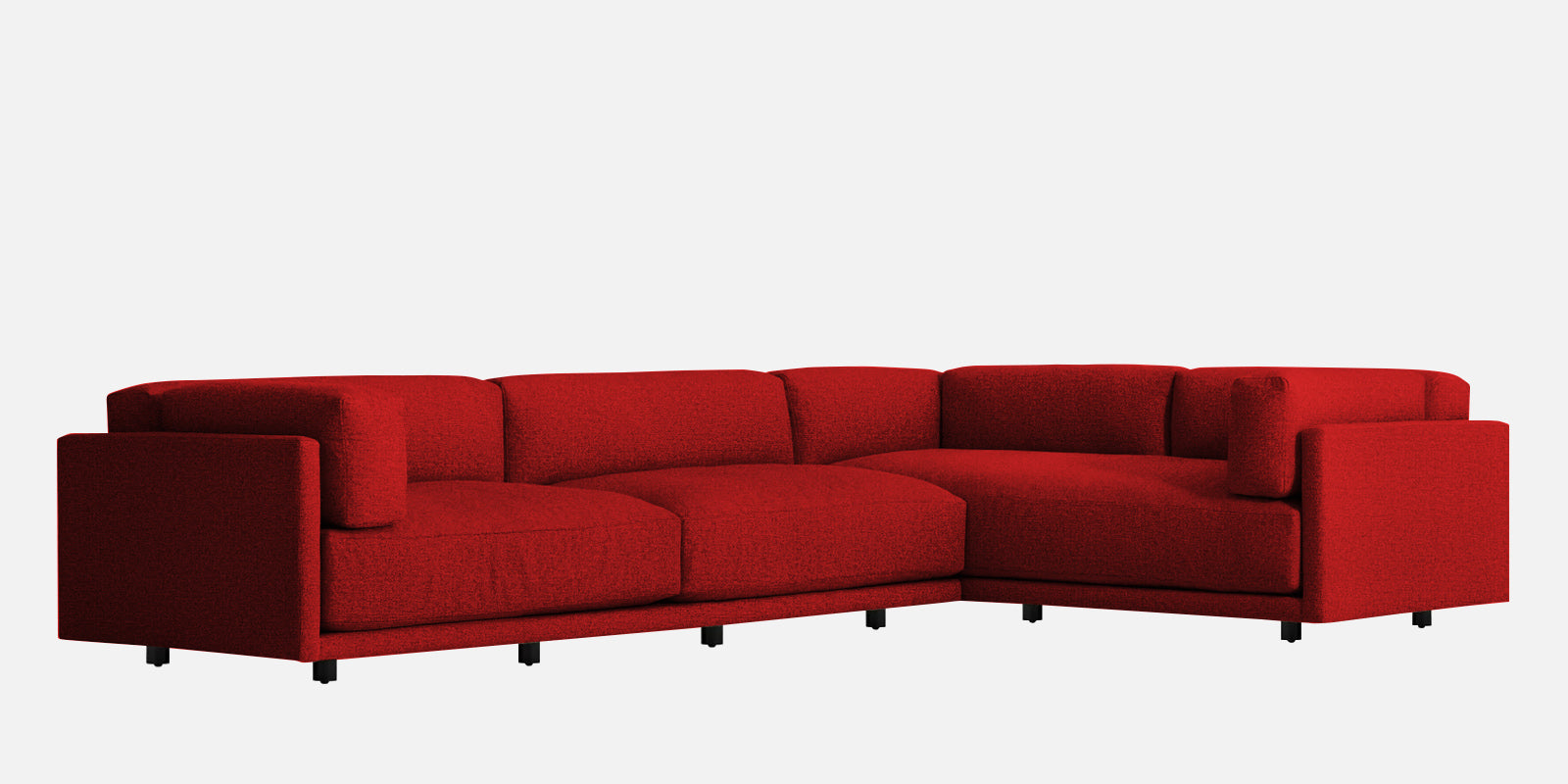 Nixon Fabric 6 Seater RHS Sectional Sofa In Blood Maroon Colour