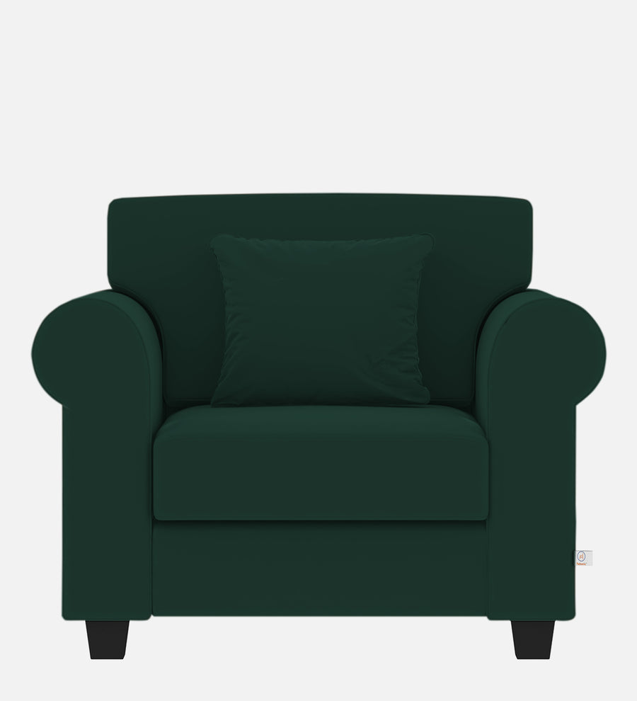 Numonk Velvet 1 Seater Sofa In Forest Green Colour - Febonic Living