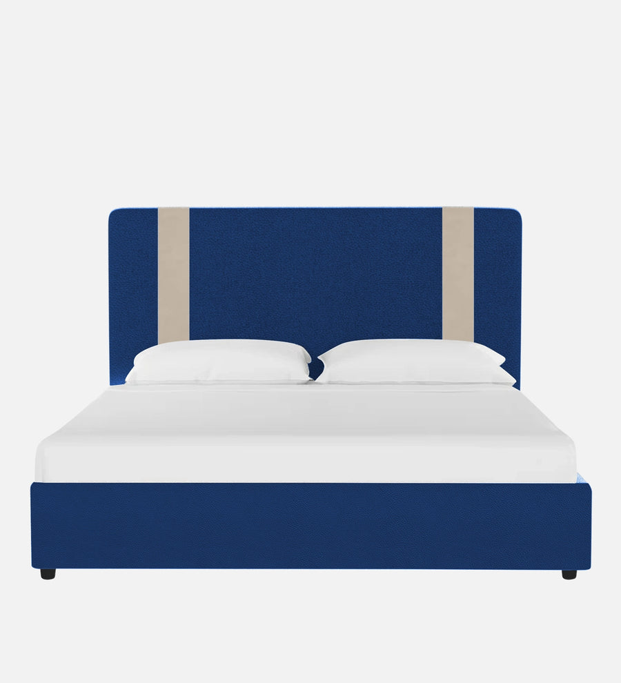 Alisha Leatherette King Size Bed In Blue Colour - Febonic Living