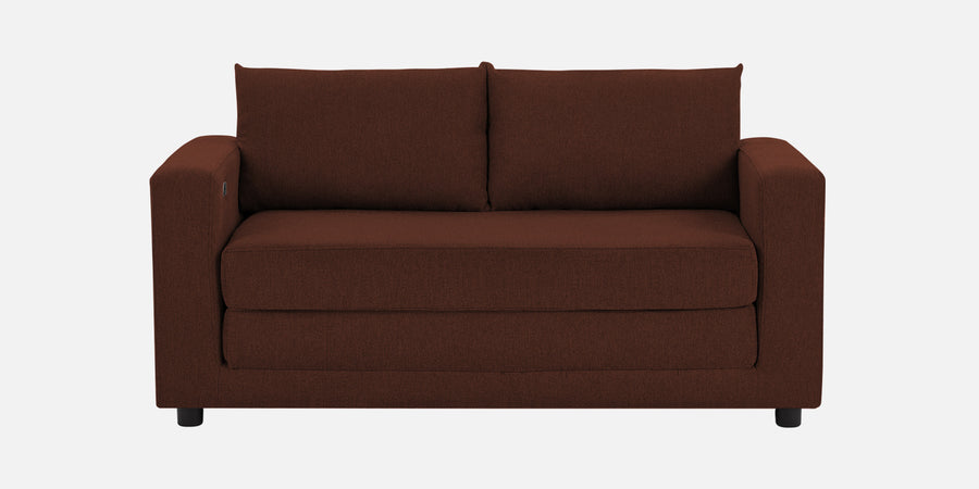 Roman Fabric 3 Seater Foldable Sofa Cum Bed In Coffee Brown Colour With Usb Port - Febonic Living