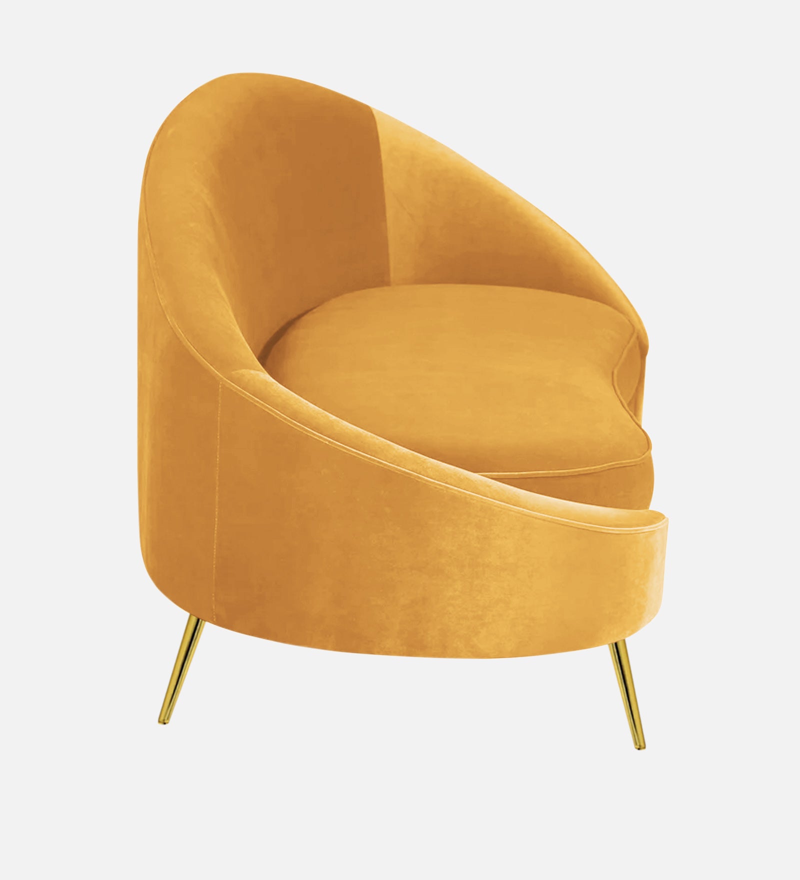 Cely Velvet LHS Chaise Lounger in Turmeric yellow Colour