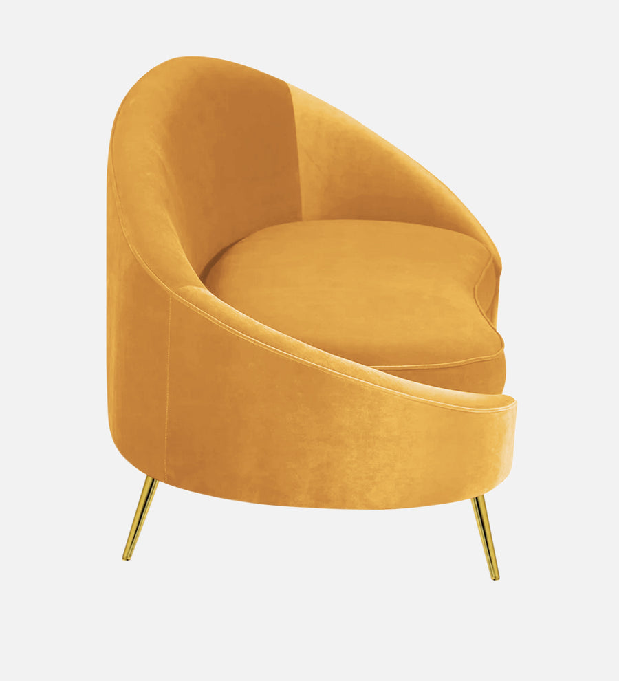 Cely Velvet Lhs Chaise Lounger In Turmeric Yellow Colour - Febonic Living