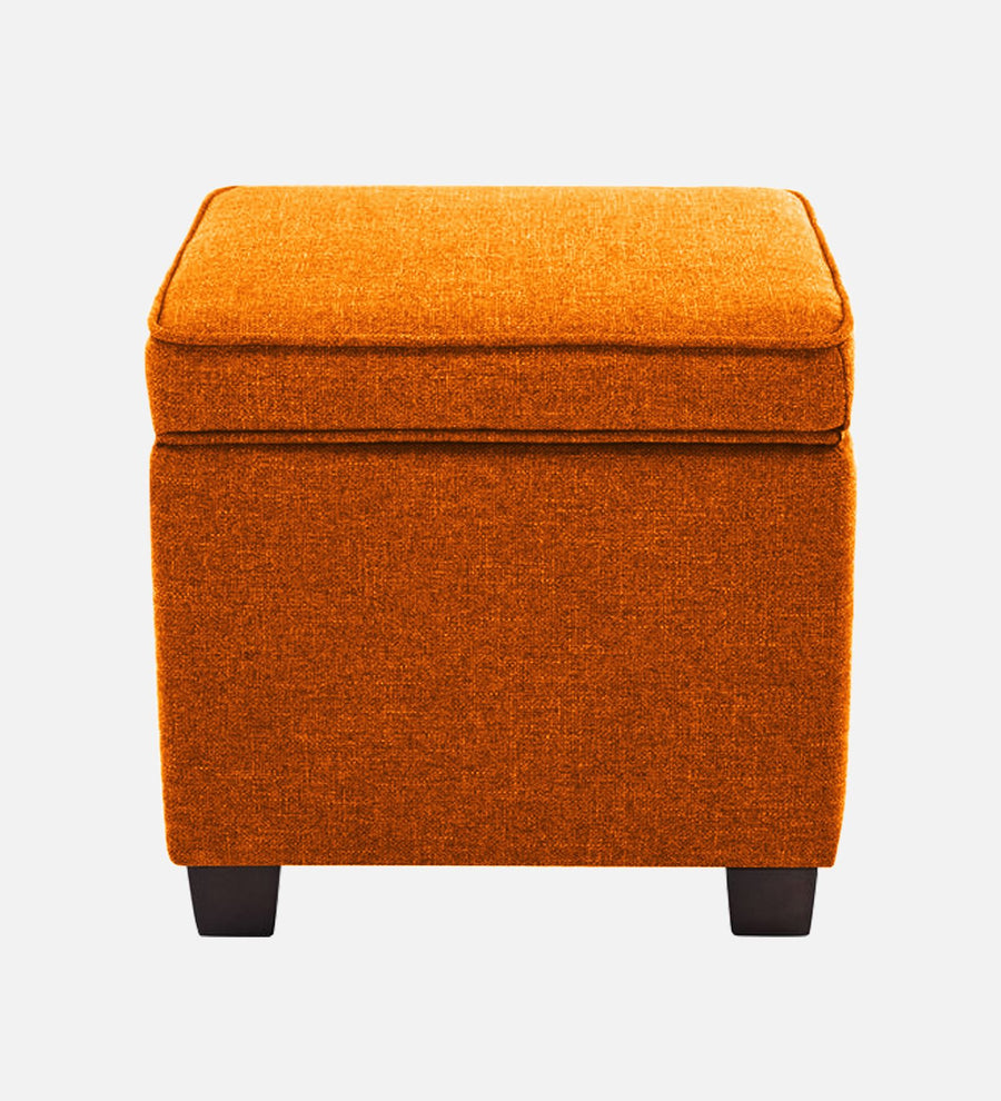 Sudan Fabric Ottoman In Vivid Orange Colour With Storage - Febonic Living