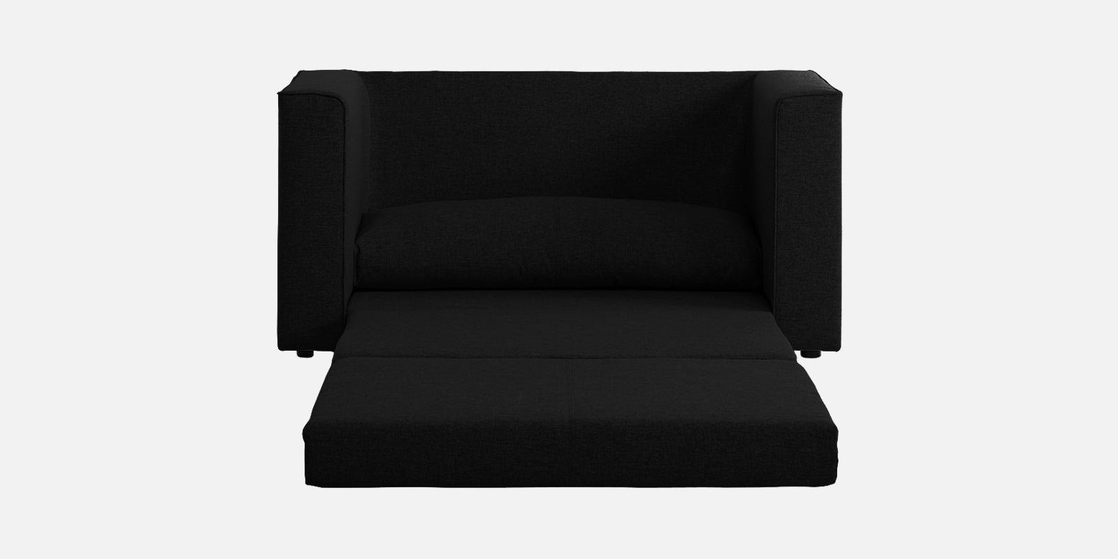 Kenia Fabric 2 Seater Convertible Sofa Cum Bed in Zed Black Colour