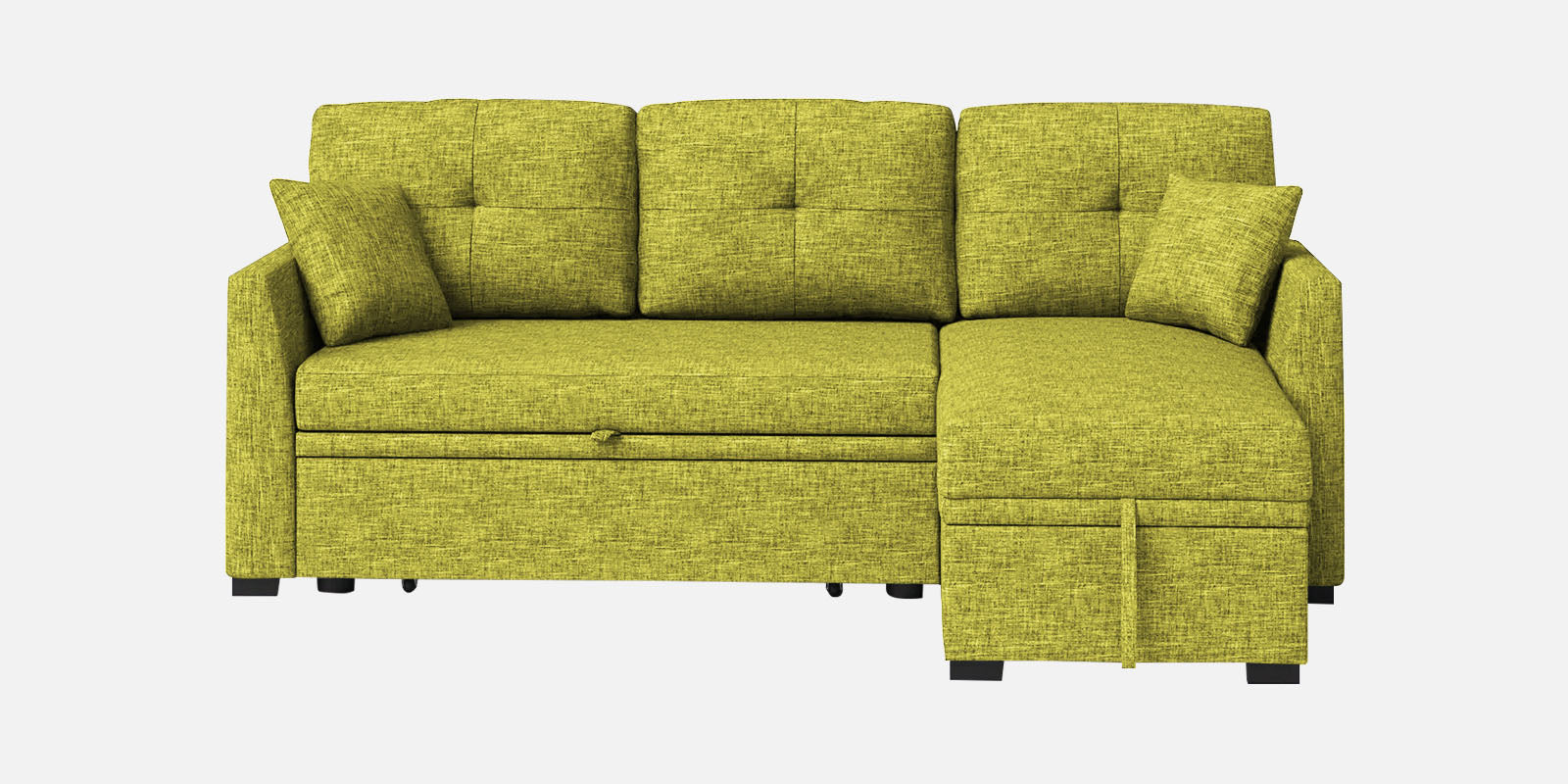 Jody Fabric 3 Seater Pull Out Sofa Cum Bed In Parrot Green Colour