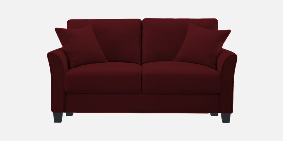 Daroo Velvet 2 Seater Sofa In Dark Maroon Colour - Febonic Living