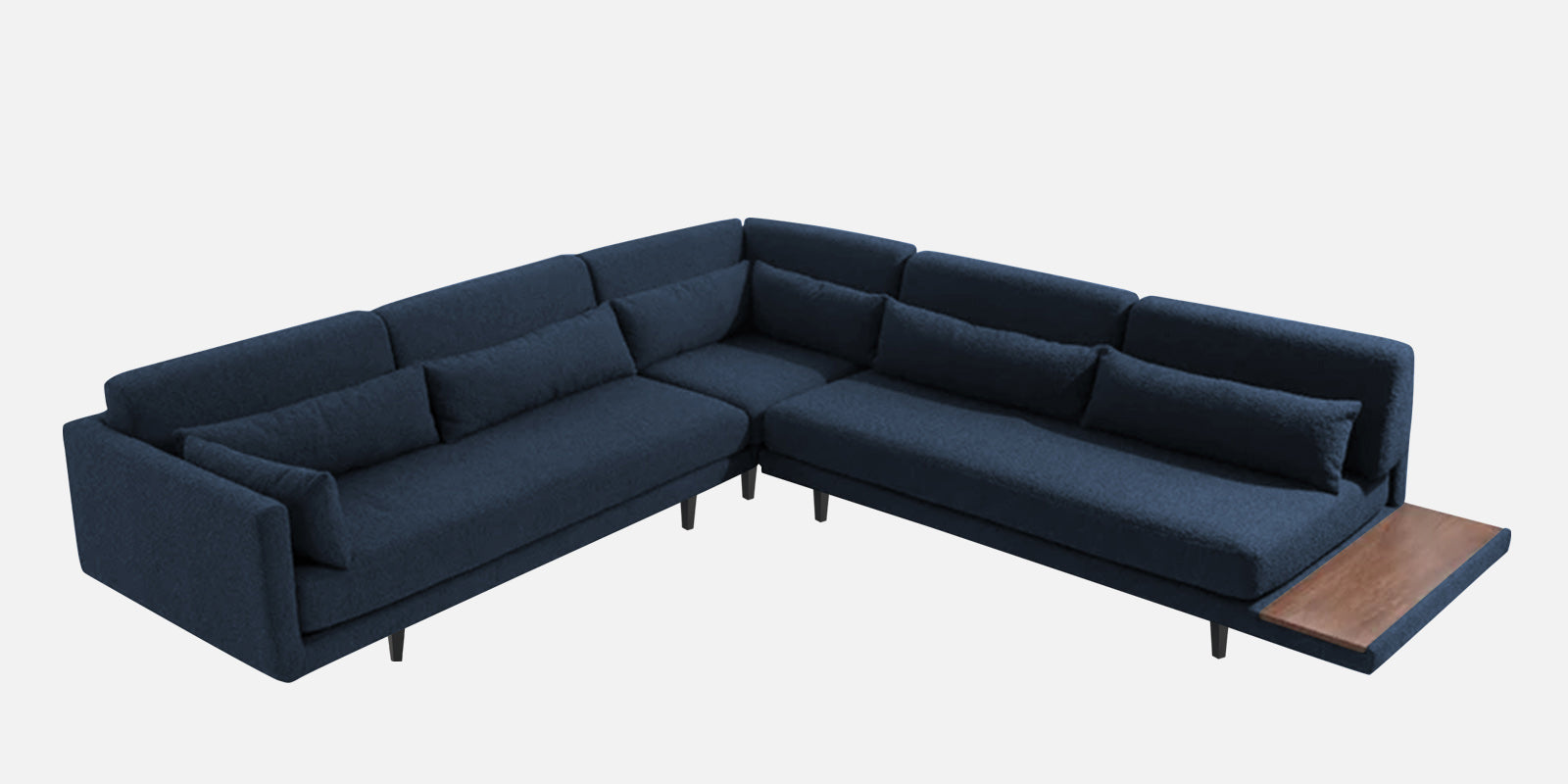 Malta Fabric 6 Seater LHS Sectional Sofa In Denim Blue Colour