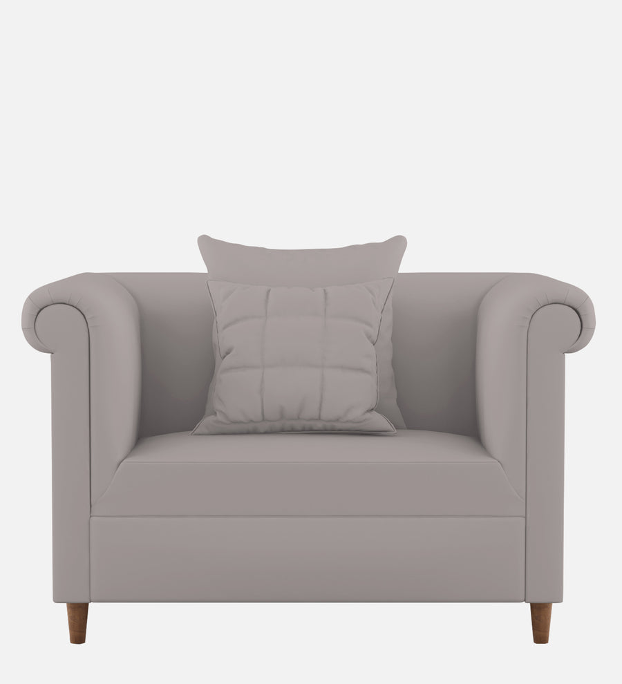Rubi Velvet 1 Seater Sofa In Pearl Grey Colour - Febonic Living