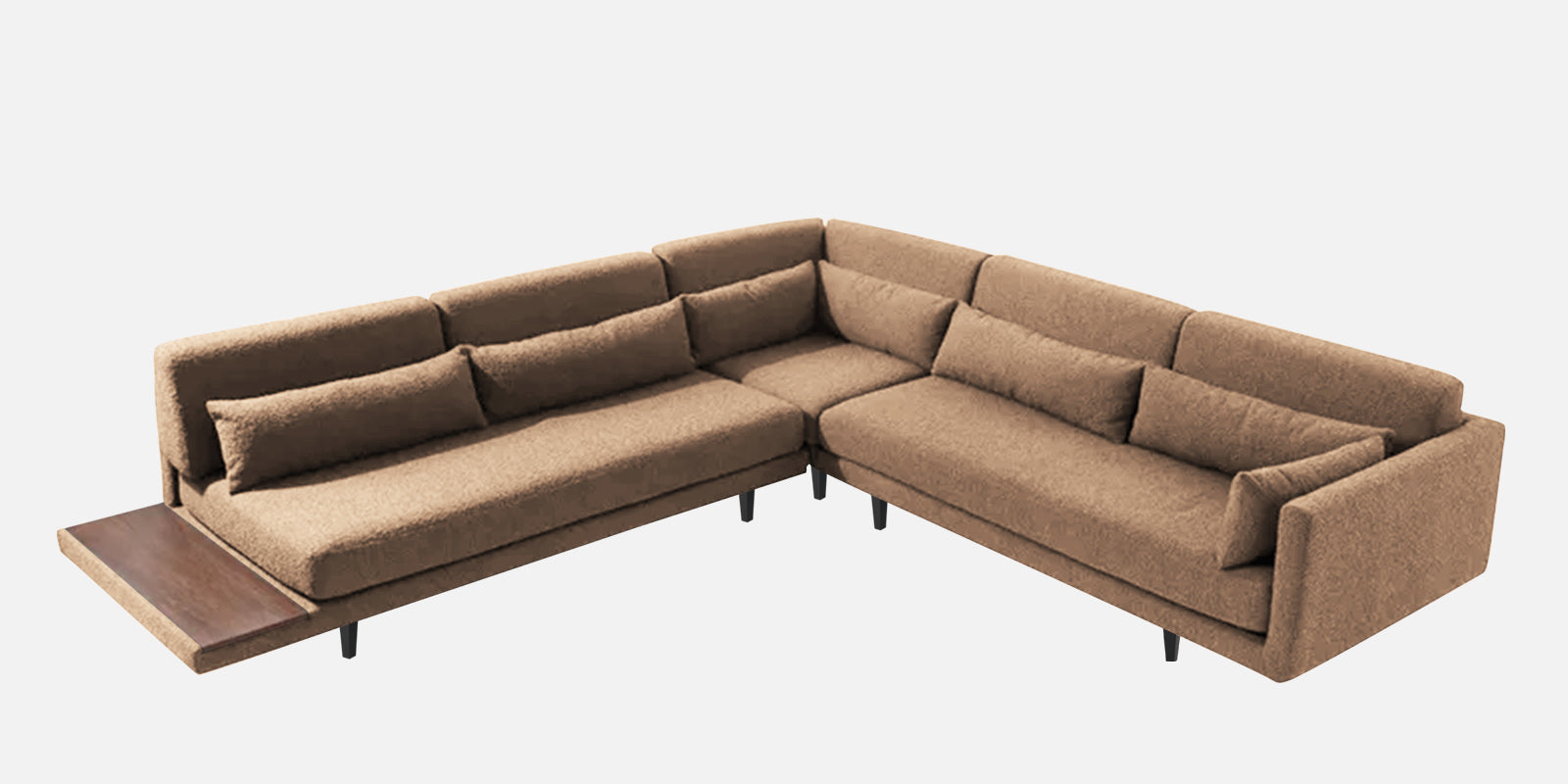 Malta Fabric 6 Seater RHS Sectional Sofa In Cookie beige Colour