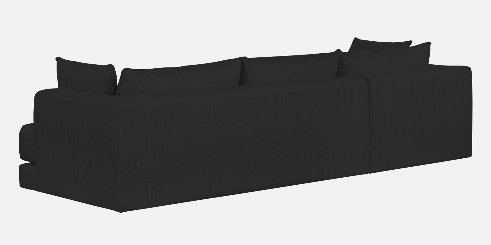 Ziggy Fabric LHS Sectional Sofa (3+Lounger) in Bitter Black Colour