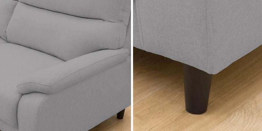 Zibby Fabric 3 Seater Sofa In Dim Grey Colour - Febonic Living