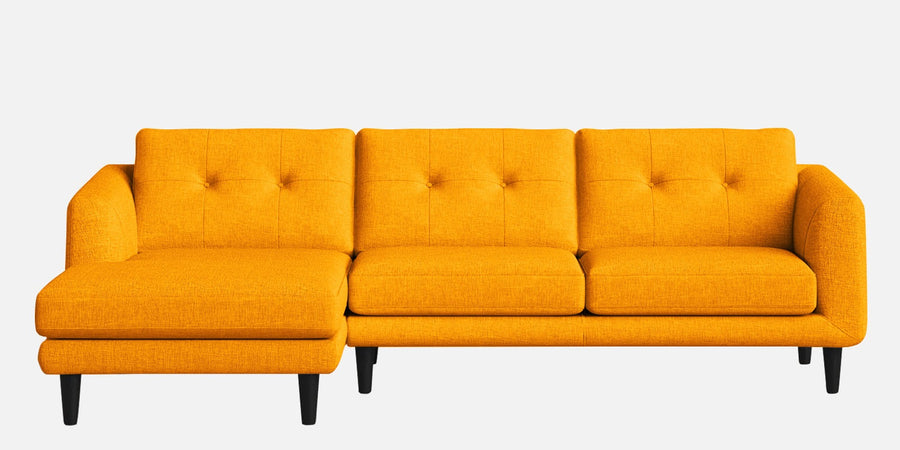Natasha Velvet Rhs Sectional Sofa 3 Lounger In Saffron Yellow Colour - Febonic Living