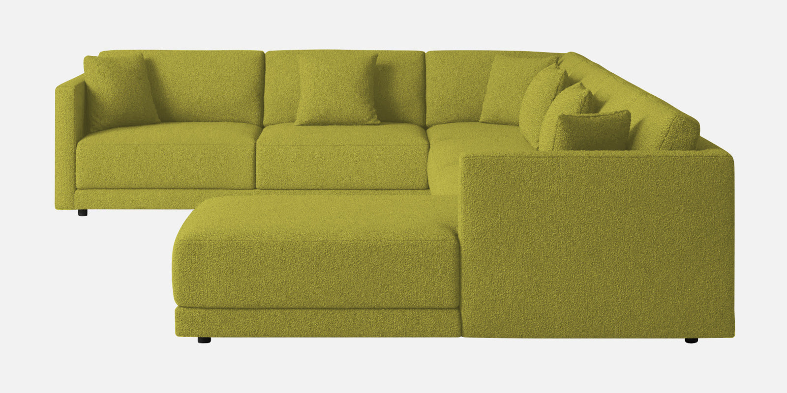 Carlin Fabric LHS 8 Seater Sectional Sofa In Parrot Green Colour