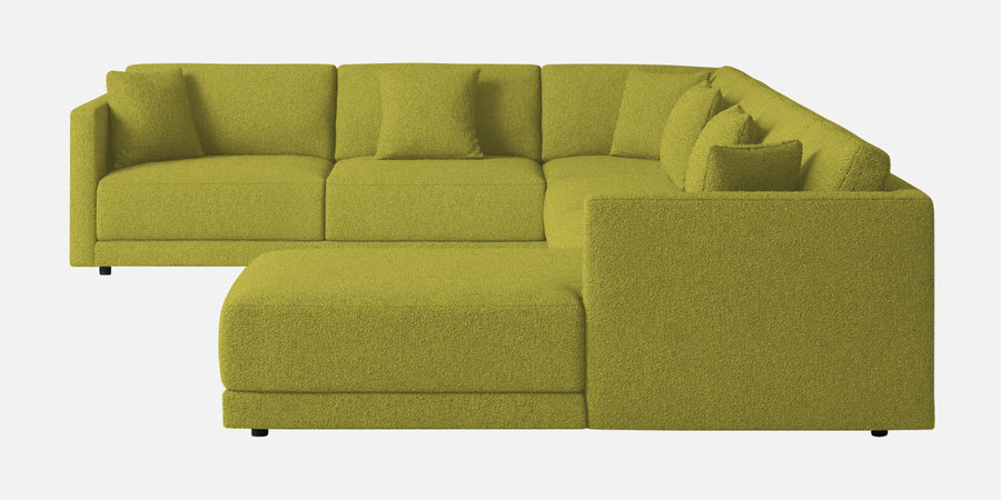 Carlin Fabric Lhs 8 Seater Sectional Sofa In Parrot Green Colour - Febonic Living