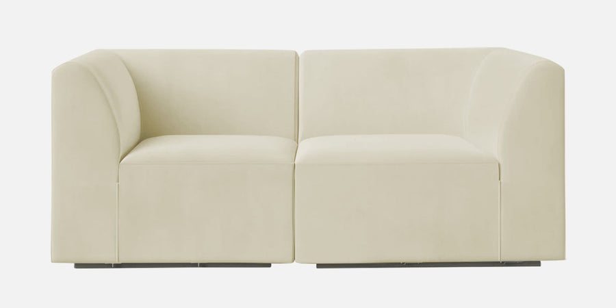 Bufa Velvet 2 Seater Sofa In Warm White Colour - Febonic Living