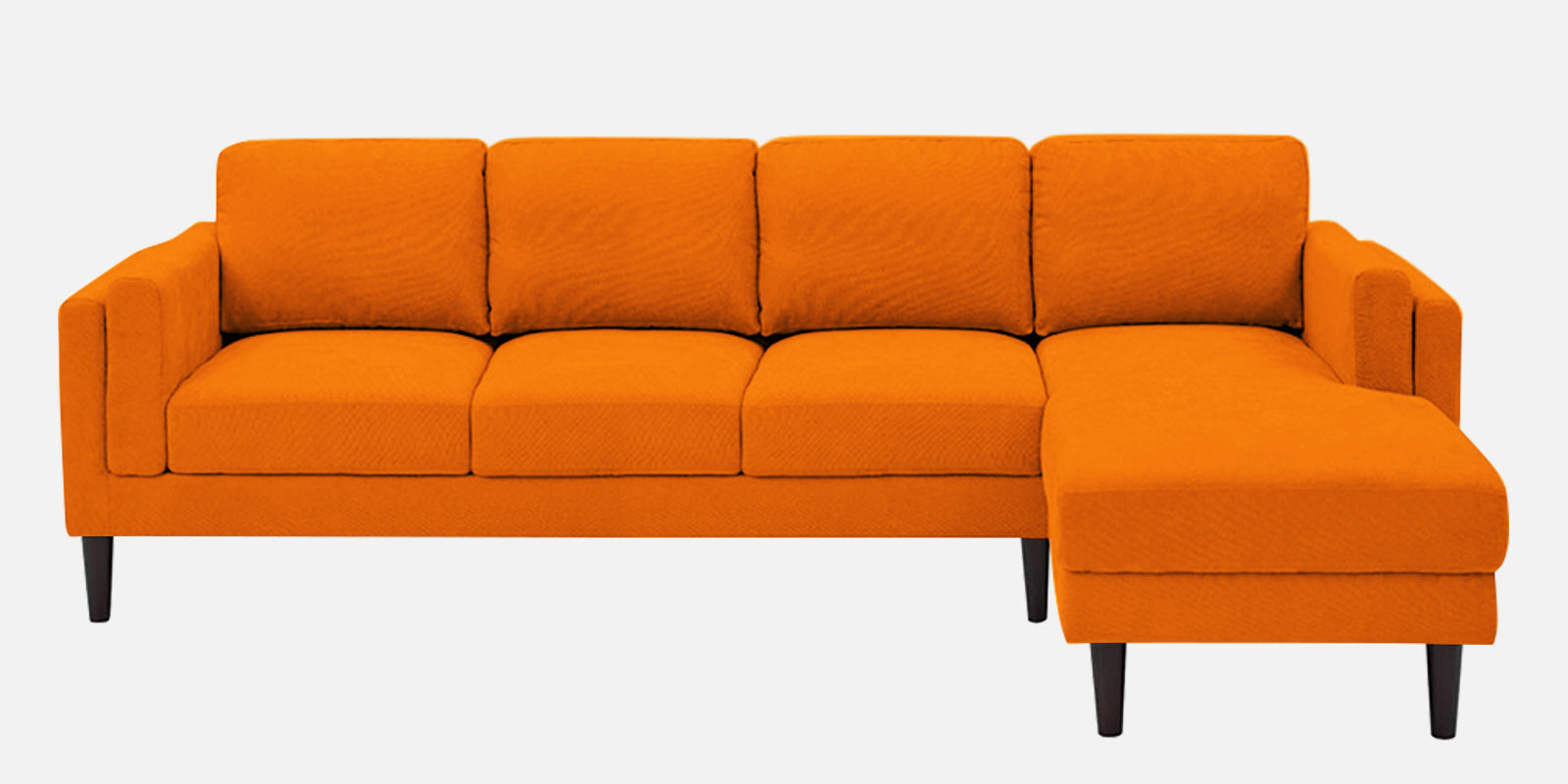 Creata Fabric LHS Sectional Sofa (3+Lounger) in Vivid Orange Colour by Febonic