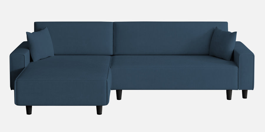 Peach Fabric Rhs 6 Seater Sofa Cum Bed With Storage In Light Blue Colour - Febonic Living