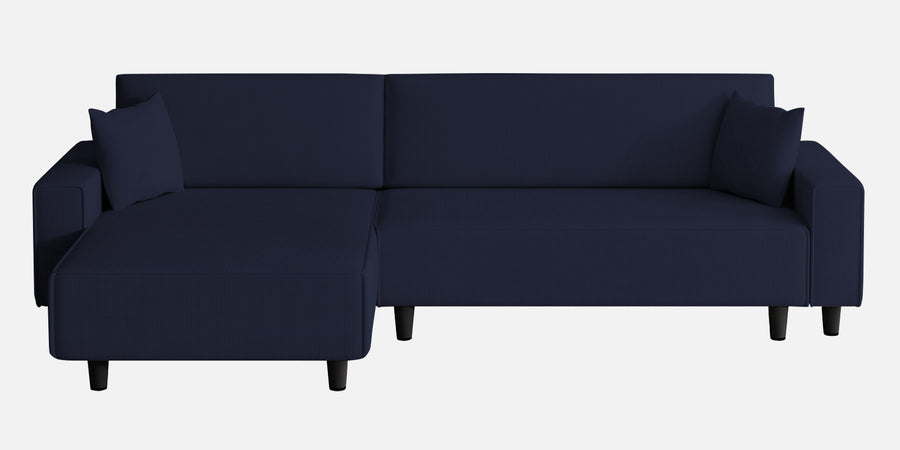 Peach Fabric Rhs 6 Seater Sofa Cum Bed With Storage In Royal Blue Colour - Febonic Living