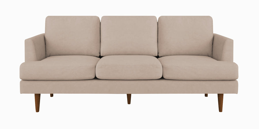 Motra Velvet 3 Seater Sofa In Camel Beige Colour - Febonic Living