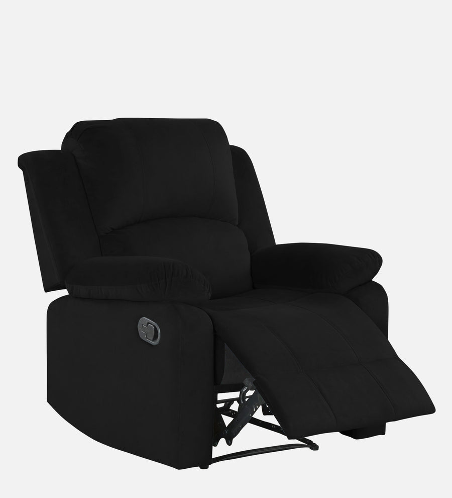 Henry Fabric 1 Seater Motorized Recliner In Zed Black Colour - Febonic Living