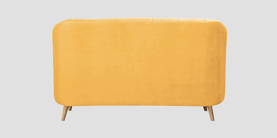 Kaylee Velvet 2 Seater Sofa In Turmeric Yellow Colour - Febonic Living
