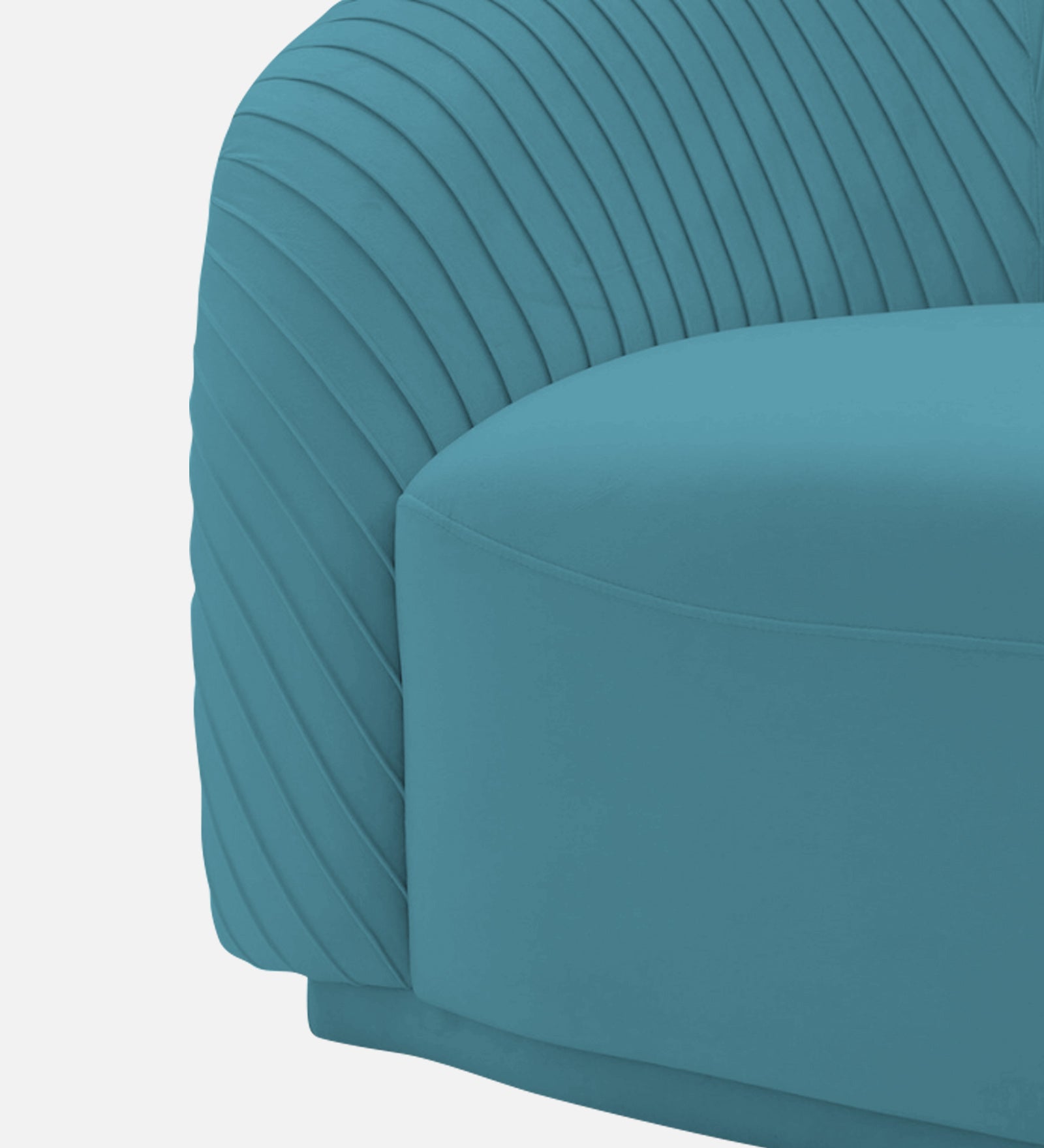 Yara Velvet Fabric 1 Seater Sofa in Aqua Blue Colour