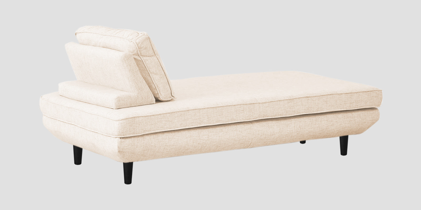 Hiver Fabric Day Bed Sofa In Woom Beige Colour With Back Rest - Febonic Living