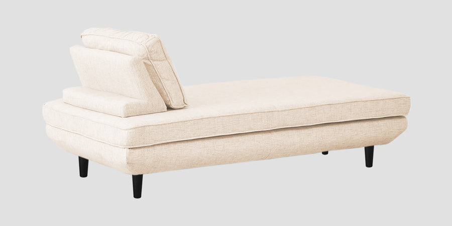 Hiver Fabric Day Bed Sofa In Woom Beige Colour With Back Rest - Febonic Living