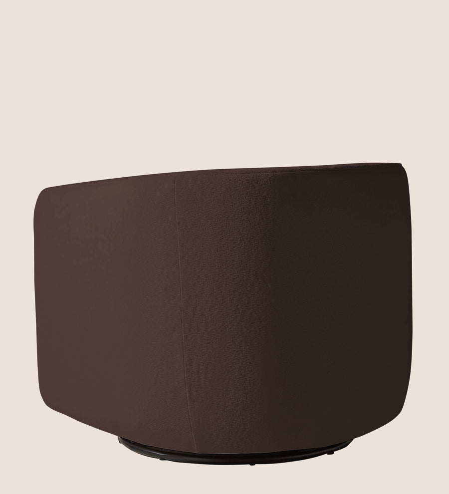 Ria Fabric Swivel Chair In Caramel Brown Colour - Febonic Living