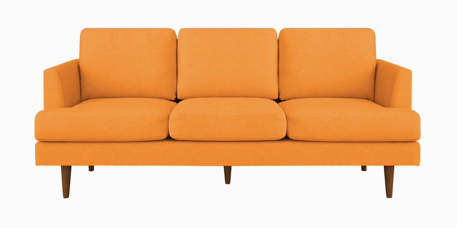 Motra Velvet 3 Seater Sofa In Tangerine Orange Colour - Febonic Living