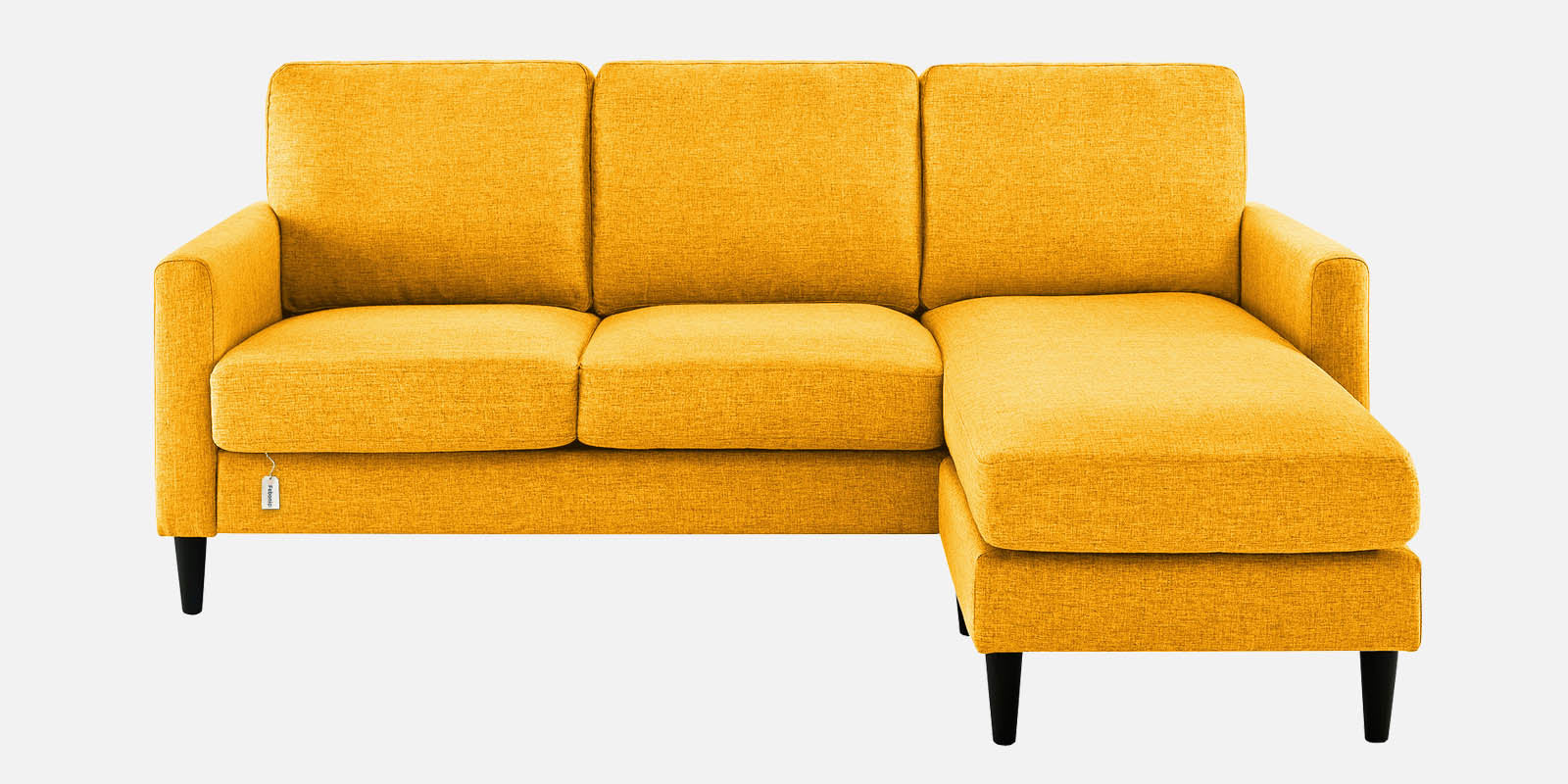 Romie Fabric LHS Sectional Sofa (2+Lounger) in Bold Yellow Colour