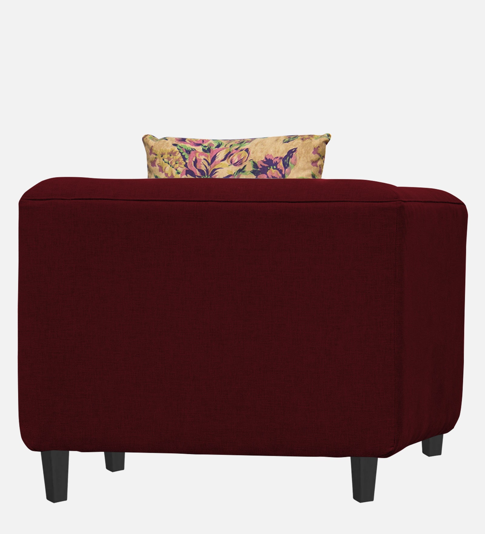 Niki Fabric 1 Seater Sofa in Ruby Red Colour