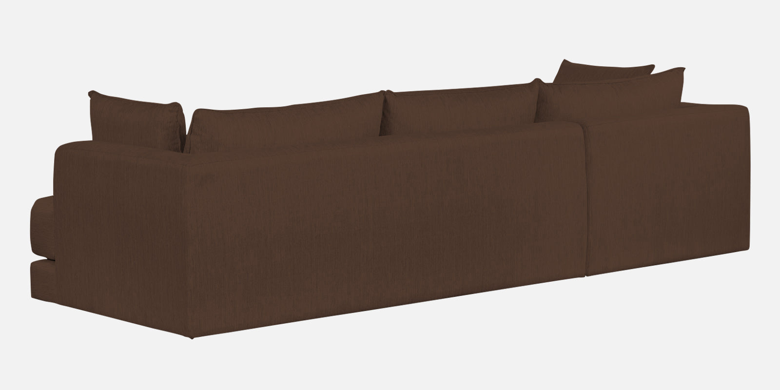 Ziggy Fabric LHS Sectional Sofa (3+Lounger) in Ash Brown Colour