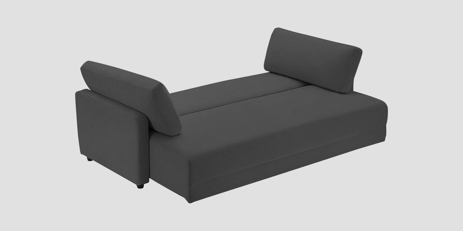 Leora Fabric 3 Seater Convertible Sofa Cum Bed In Stone Grey Colour - Febonic Living