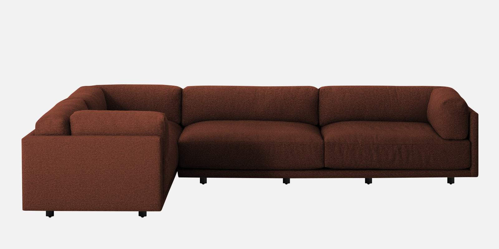 Nixon Fabric 6 Seater LHS Sectional Sofa In Coffee Brown Colour