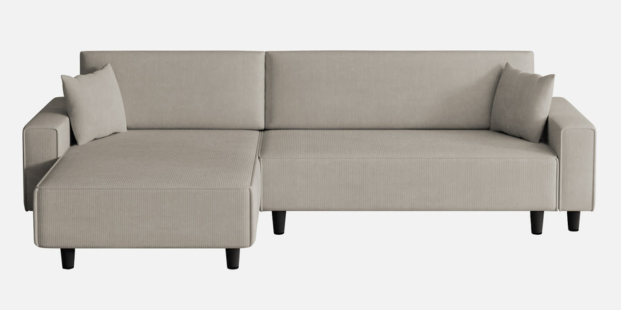 Peach Fabric Rhs 6 Seater Sofa Cum Bed With Storage In Ash Grey Colour - Febonic Living
