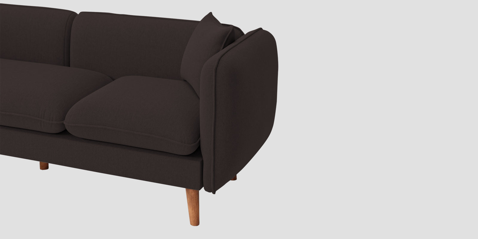Reva Fabric 3 Seater Sofa In Pebble Brown Colour - Febonic Living