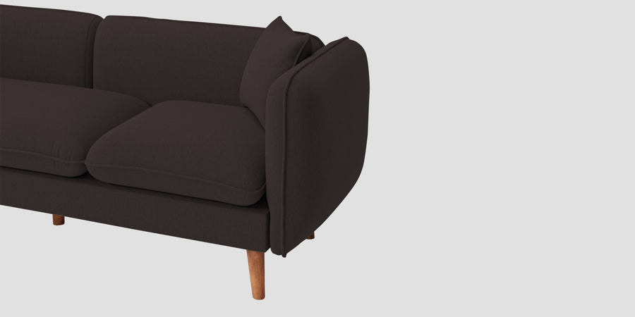 Reva Fabric 3 Seater Sofa In Pebble Brown Colour - Febonic Living