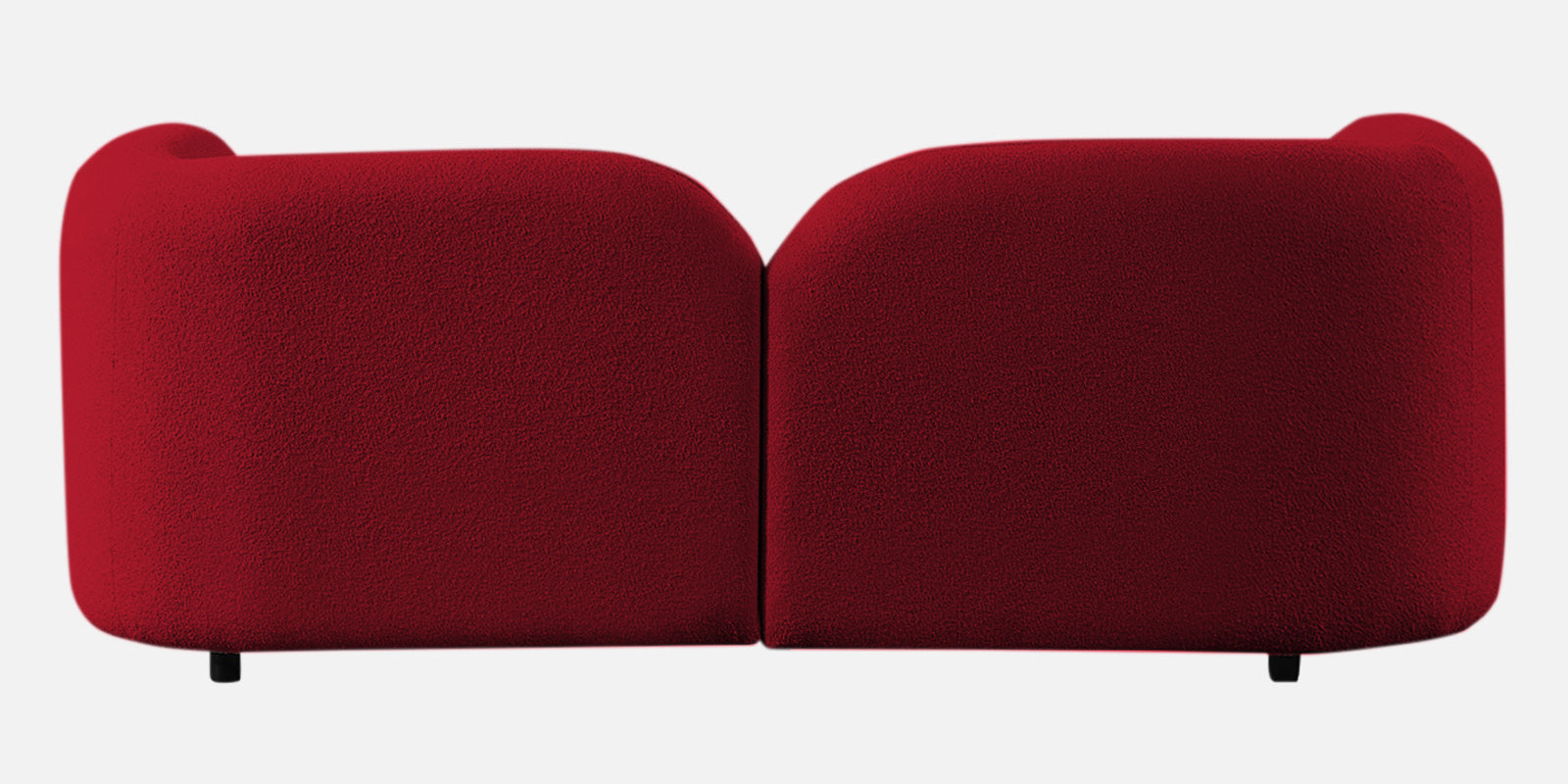 Corny Fur Fabric 2 Seater Sofa in Candy Red Colour