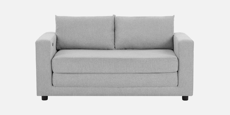 Roman Fabric 3 Seater Foldable Sofa Cum Bed In Lit Grey Colour With Usb Port - Febonic Living