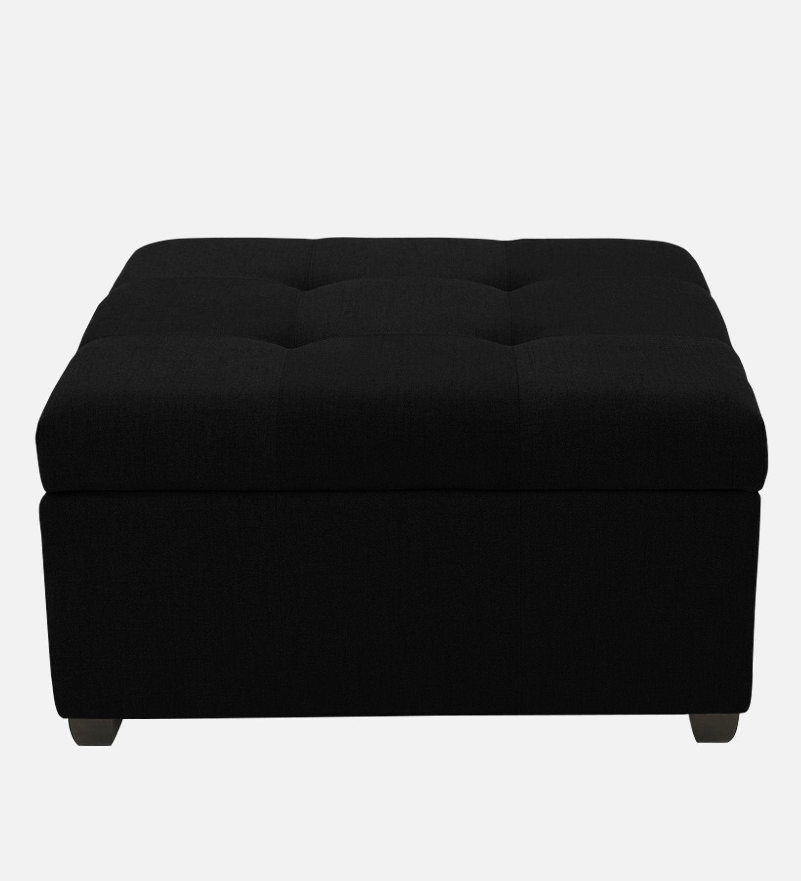 Mubila Fabric Ottoman In Zed Black Colour With Storage