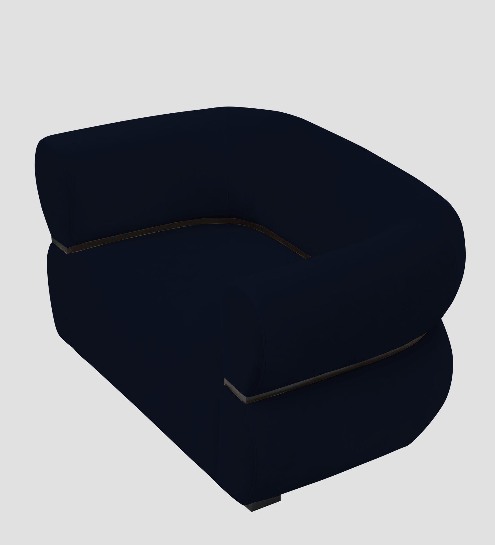 Kula Velvet 1 Seater Sofa In Dark Blue Colour