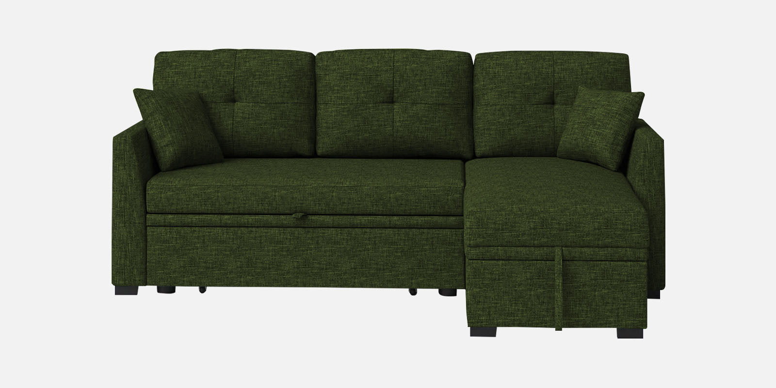 Jody Fabric 3 Seater Pull Out Sofa Cum Bed In Light Green Colour