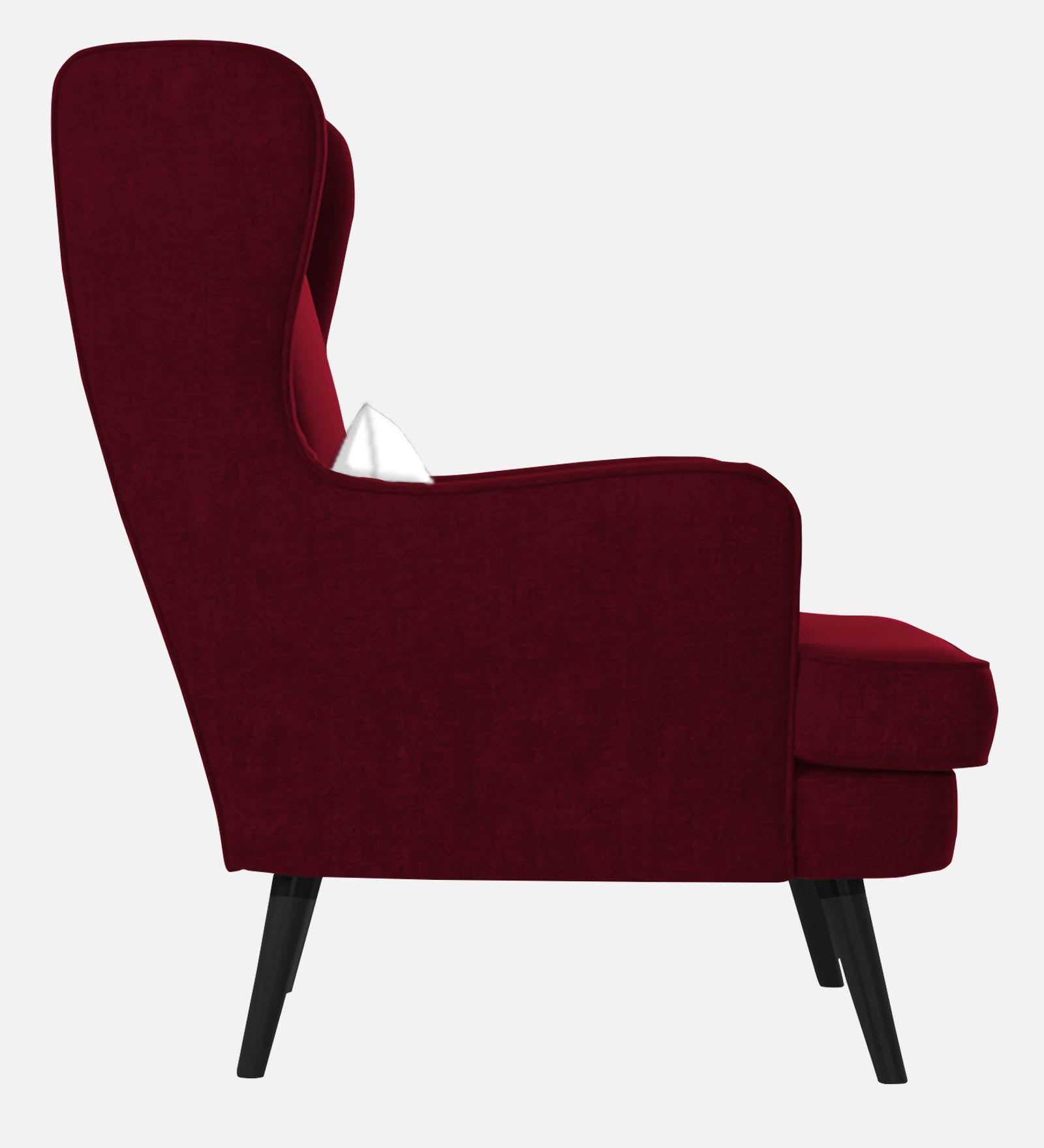 Niya Velvet Wing Chair in Dark Maroon Colour