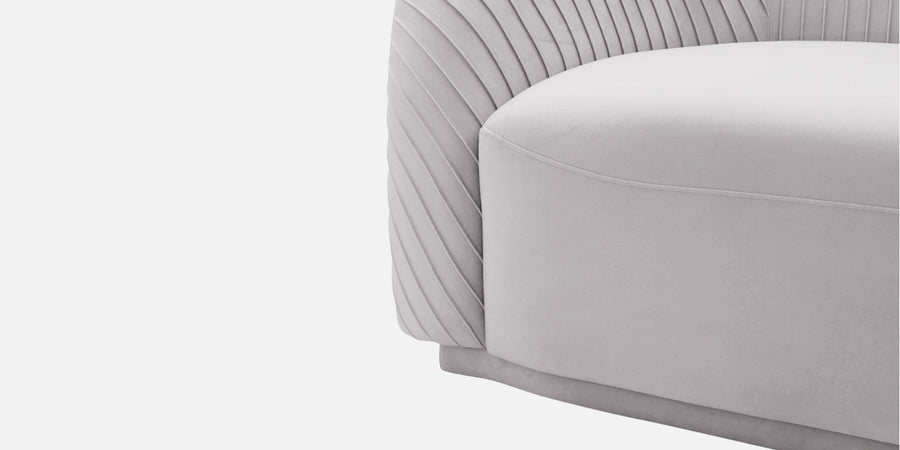 Yara Velvet Fabric 2 Seater Sofa In Concrete Grey Colour - Febonic Living