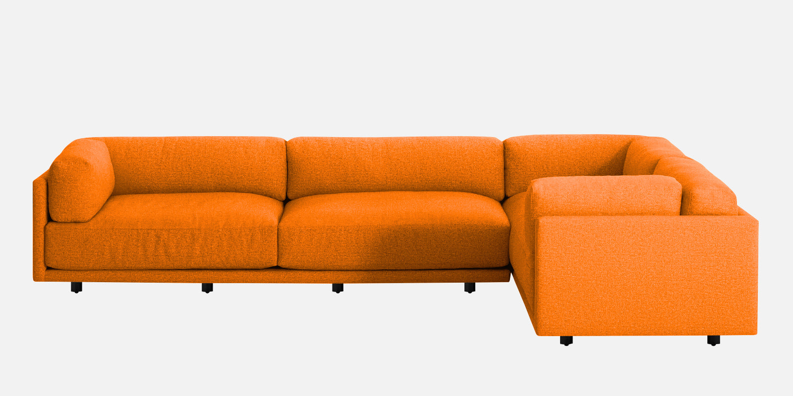 Nixon Fabric 6 Seater RHS Sectional Sofa In Vivid Orange Colour