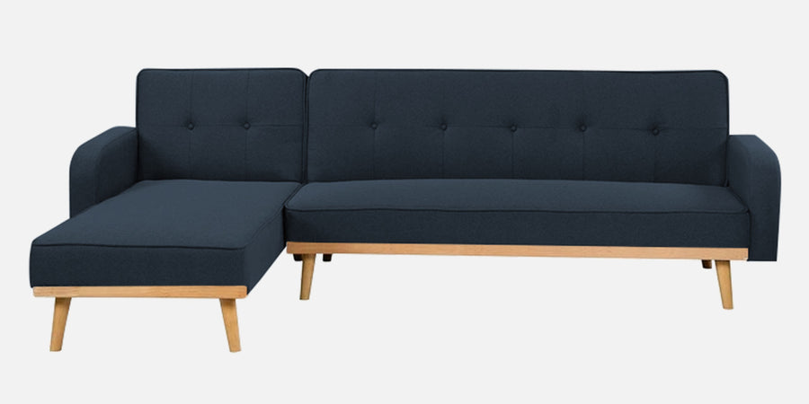 Zuno Fabric Rhs Convertible Sofa Cum Bed In Denim Blue Colour - Febonic Living