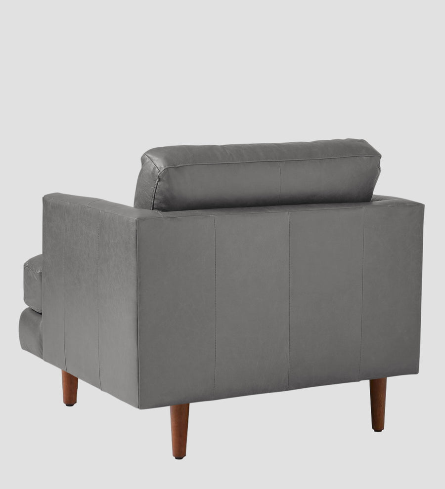Sterio Leatherette 1 Seater Sofa In Dim Grey Colour - Febonic Living